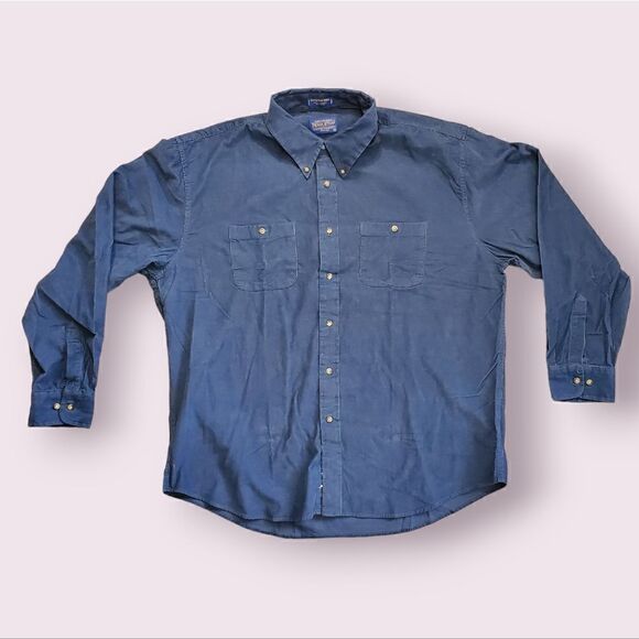 Pendleton Navy Corduroy Expedition Button Down Shirt Men's XXL | EUC - Picture 1 of 4